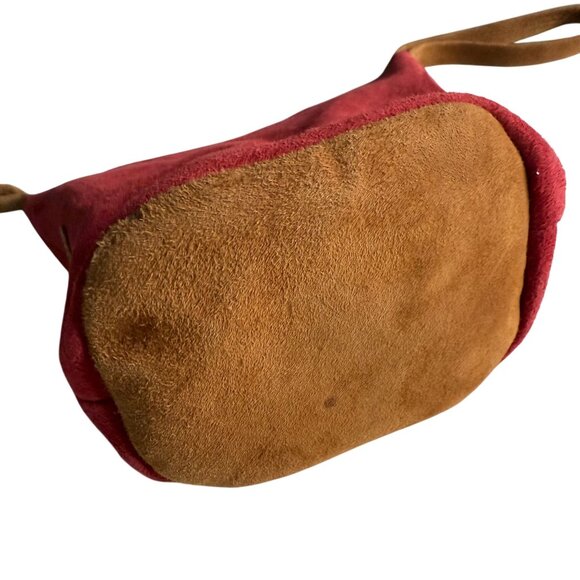 NWT MF Leathergoods Kangaroo Boho Mini Bag Women's Red Brown - Picture 6 of 11